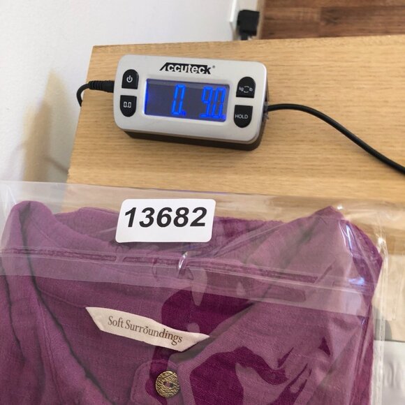 Soft Surroundings Top Womens Extra Large Purple Button Up Gauzy Tie 3/4 Sleeves - Picture 9 of 9